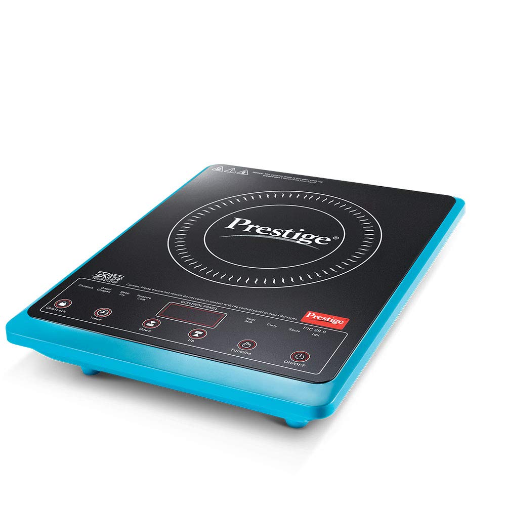 Prestige PIC 29.0 Microcrystal Glass Panel Blue Induction Cooktop, 2000W