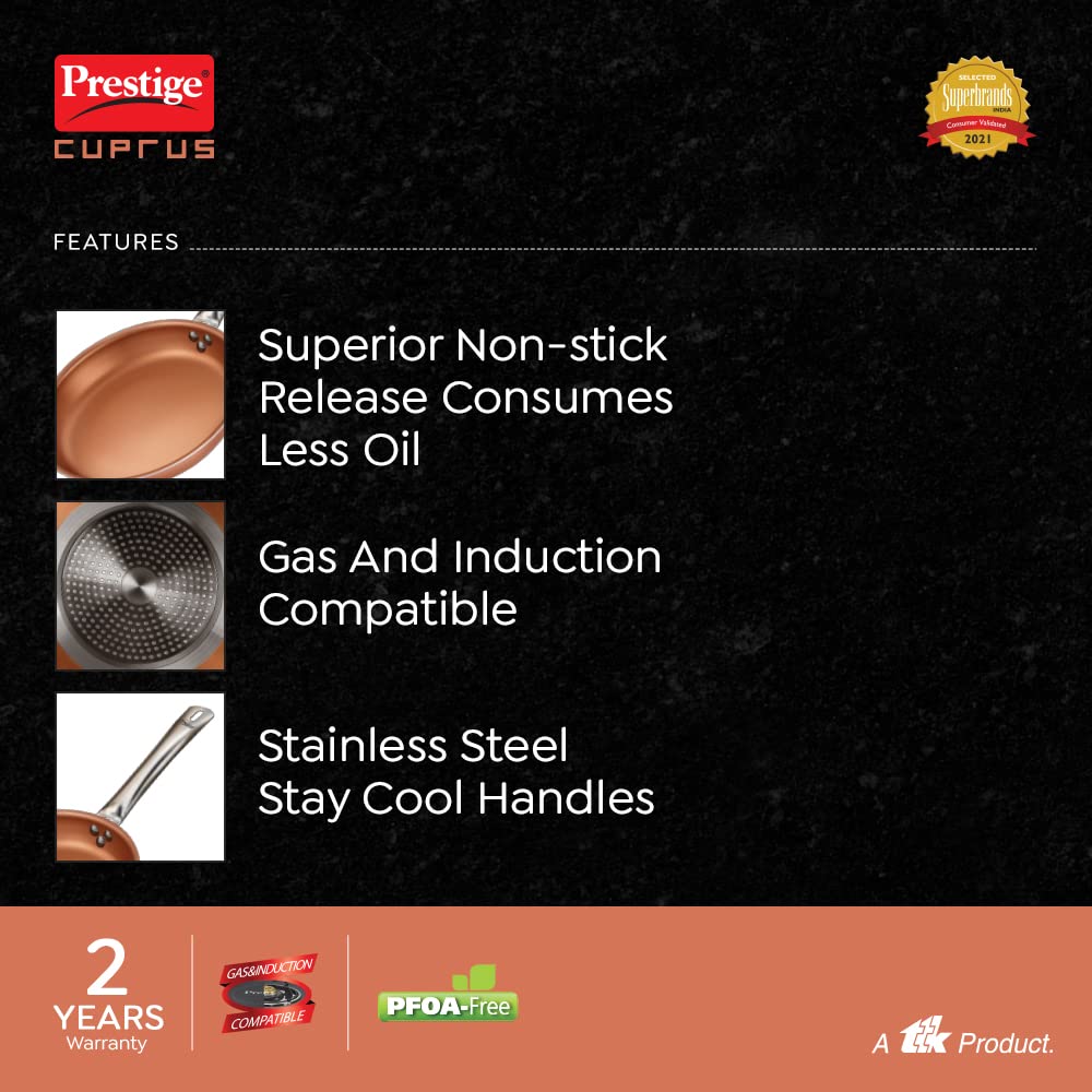 Prestige Cuprus Aluminium Induction Base Non-Stick Fry Pan