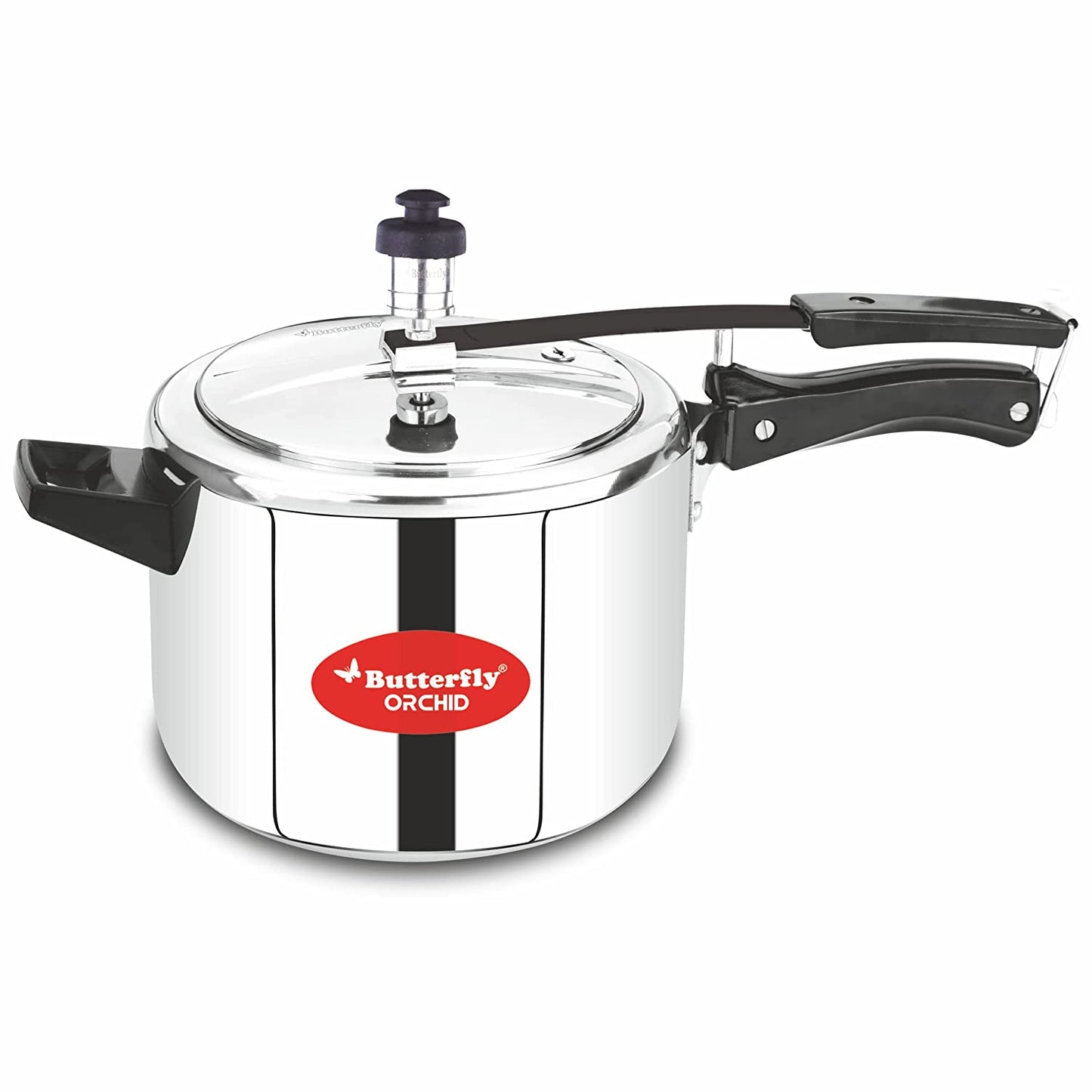 Butterfly Orchid Stainless Steel Induction Base Inner Lid Pressure Cooker, 5 Litres