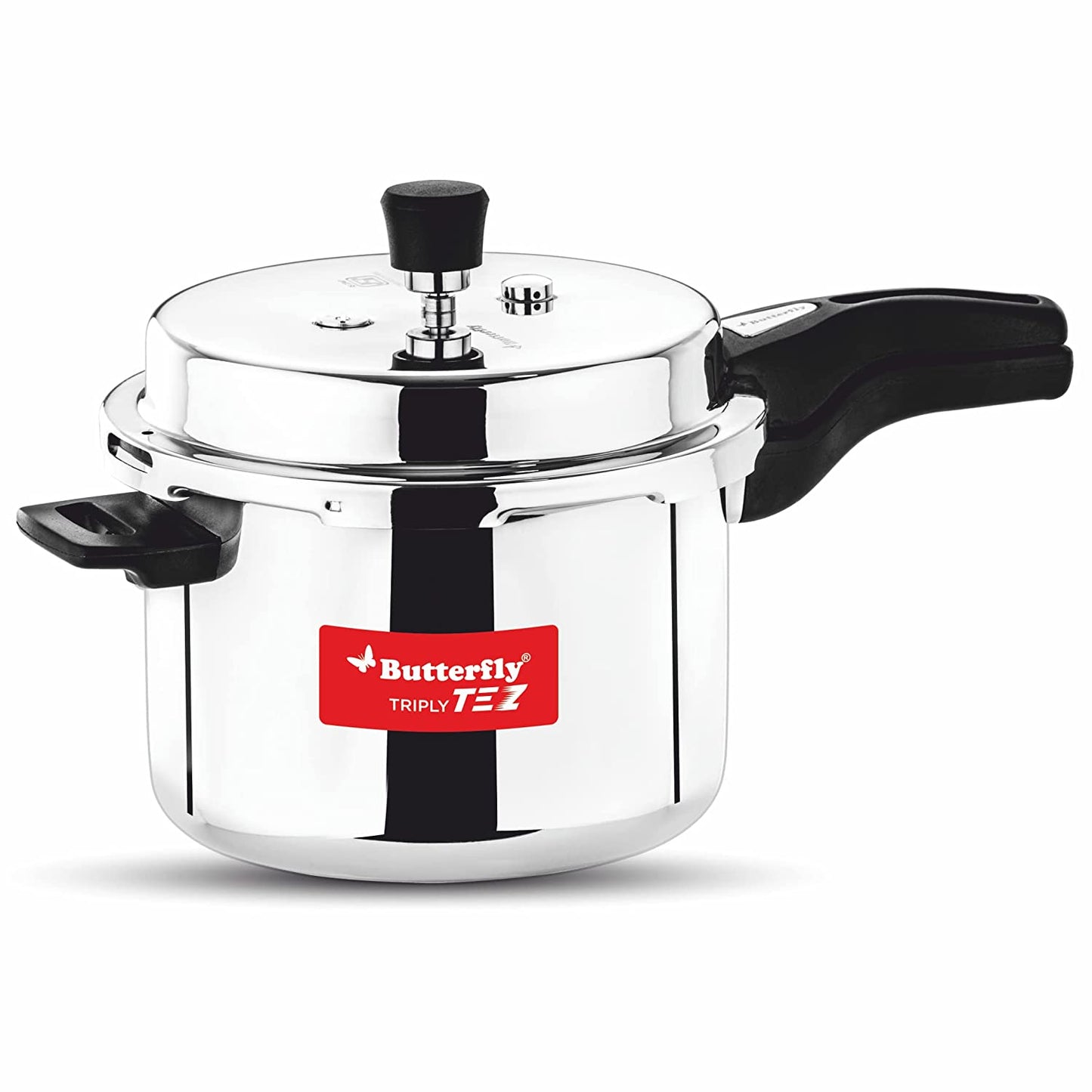 Butterfly Tez Triply Stainless Steel Induction Base Outer Lid Pressure Cooker, 3 Litres