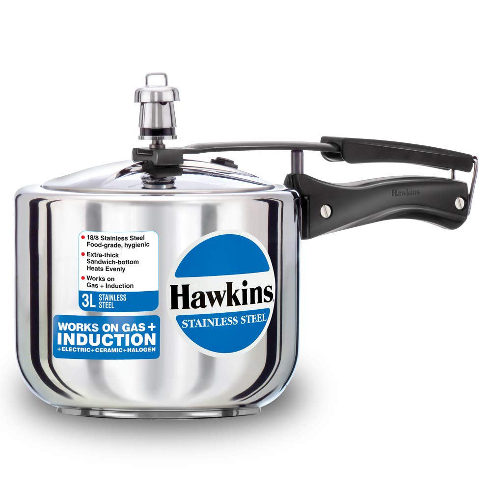 Hawkins Stainless Steel Induction Base Inner Lid Pressure Cooker, 3 Litres Tall