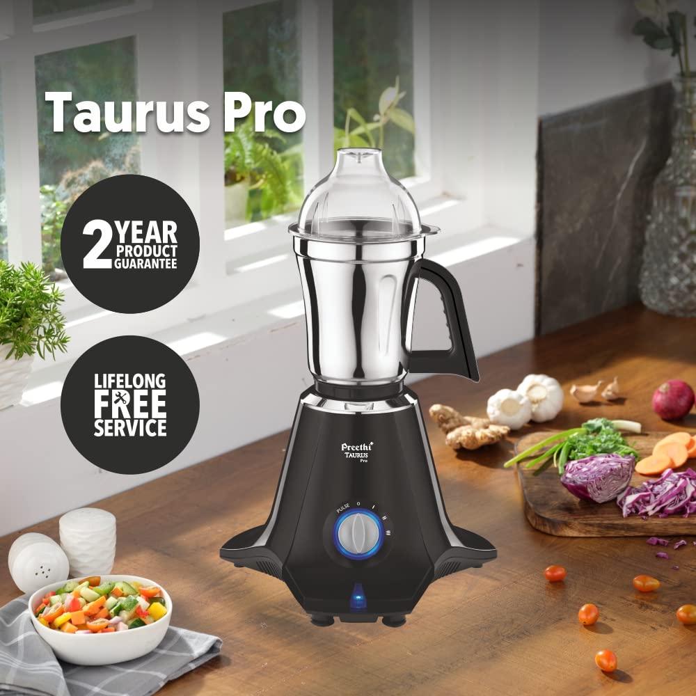 Preethi Taurus Pro MG-256 Mixer Grinder, 1000W, 3 Jar
