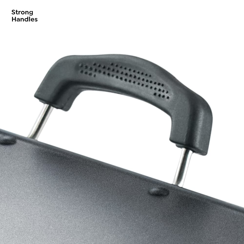 Prestige Omega Select Plus Aluminium Non-Induction Base Non-Stick Square Tawa, 305MM