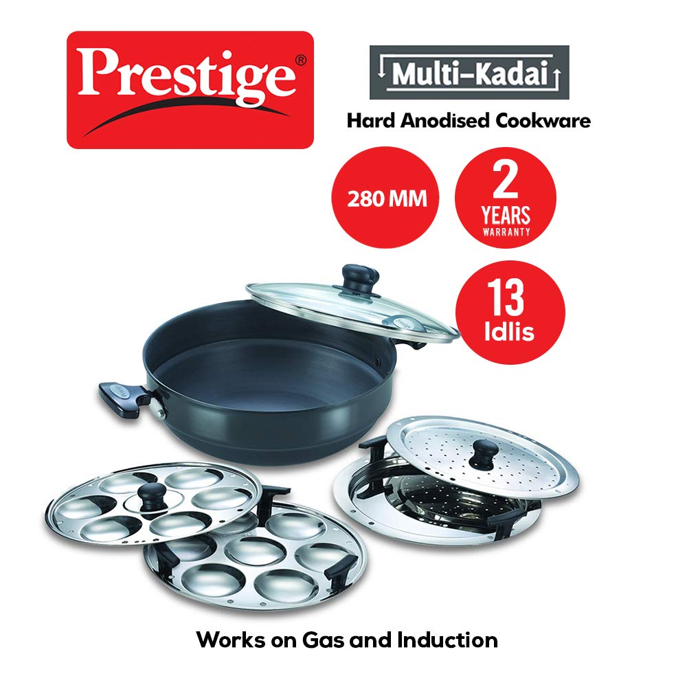 Prestige Hard Anodised Multi Kadai, 280MM