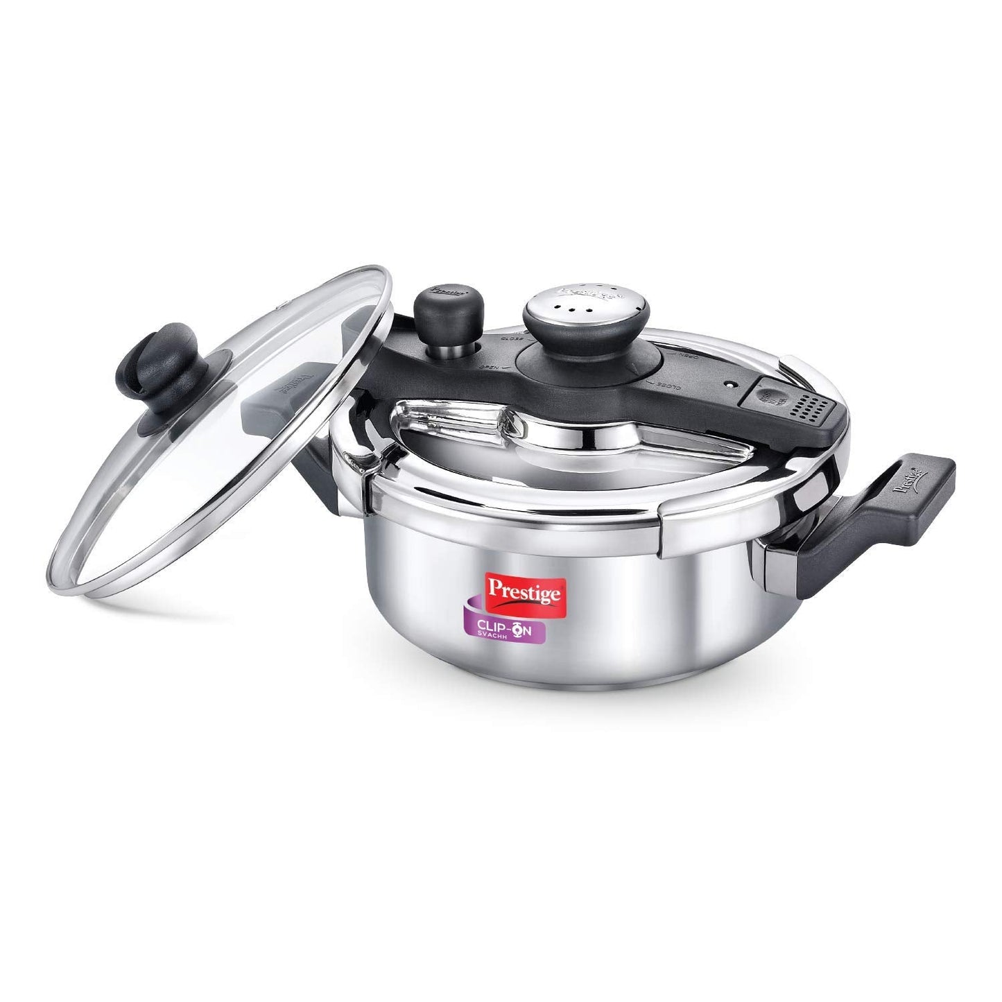 Prestige ClipOn Svachh Stainless Steel Induction Base Inner Lid Pressure Cooker, 3 Litres