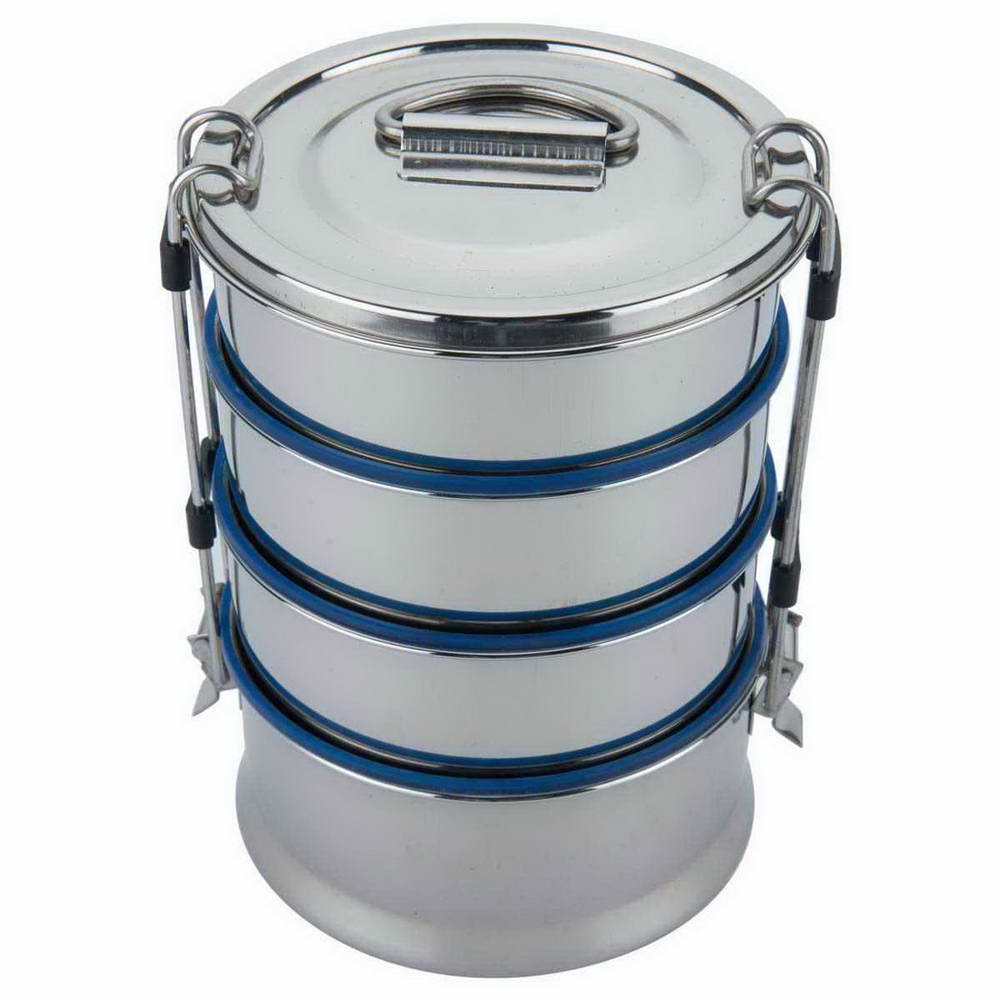 JVL Leakproof Round Stainless Steel Lunch Box with Silicone Gasket and Stainless Steel Inner Plate