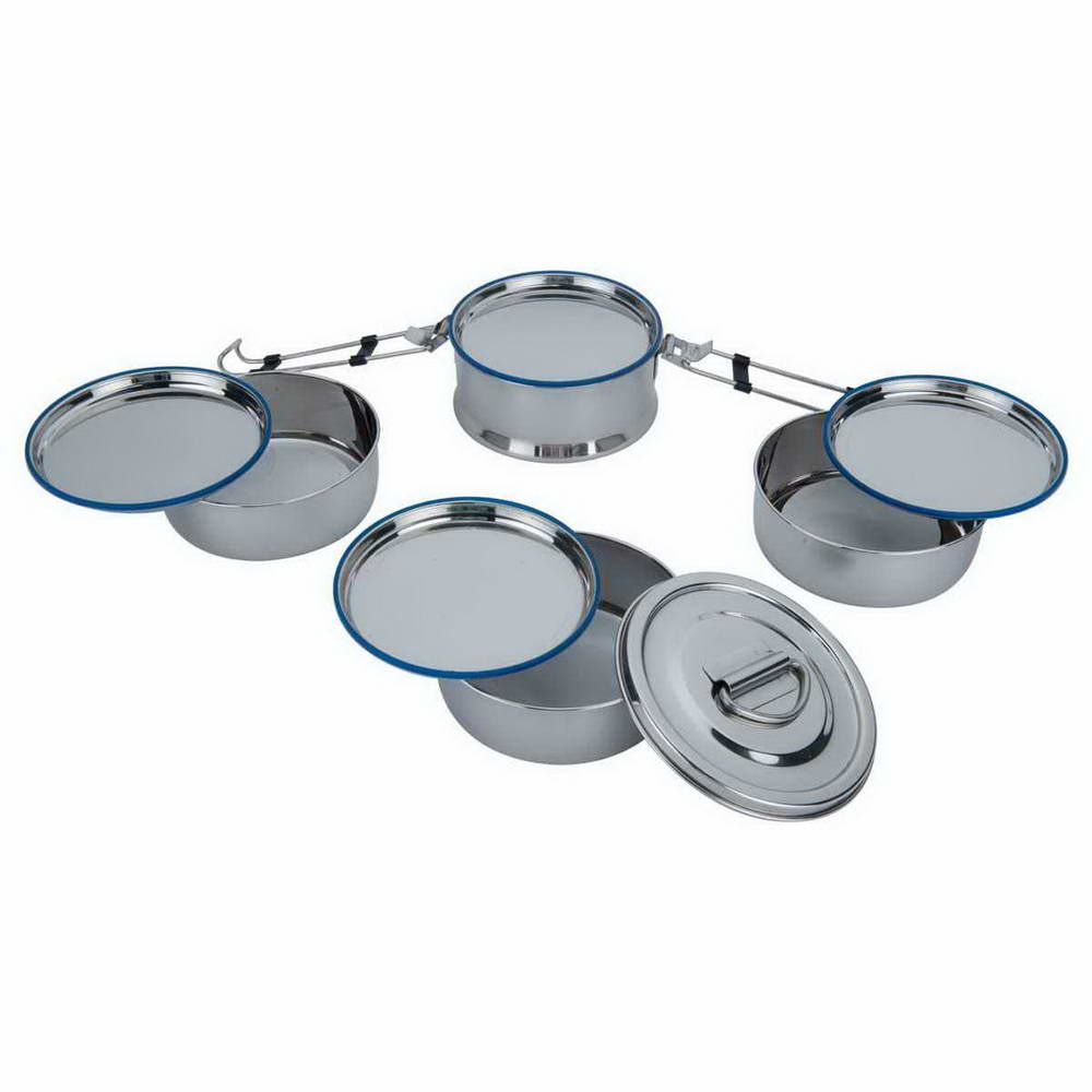 JVL Leakproof Round Stainless Steel Lunch Box with Silicone Gasket and Stainless Steel Inner Plate