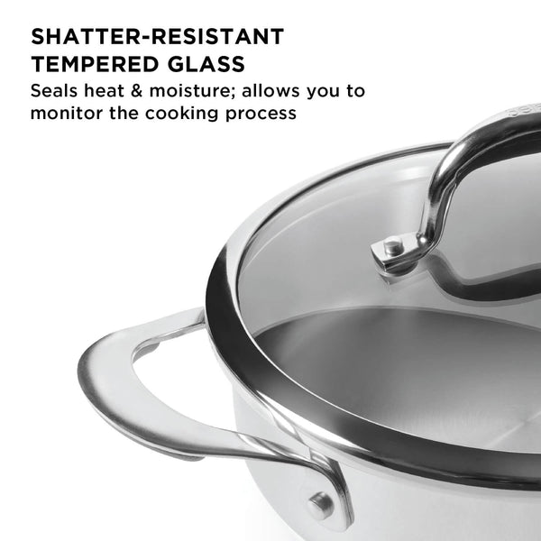 Meyer Select Stainless Steel Sauteuse with Glass Lid
