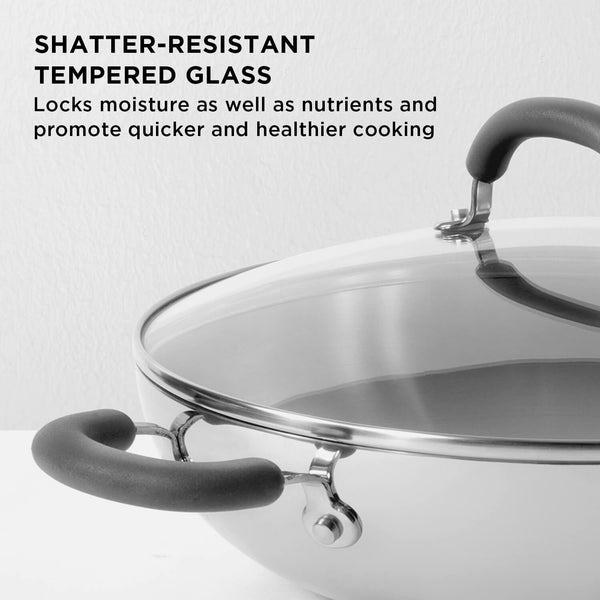 Meyer Trivantage Triply Stainless Steel Kadai with Glass Lid