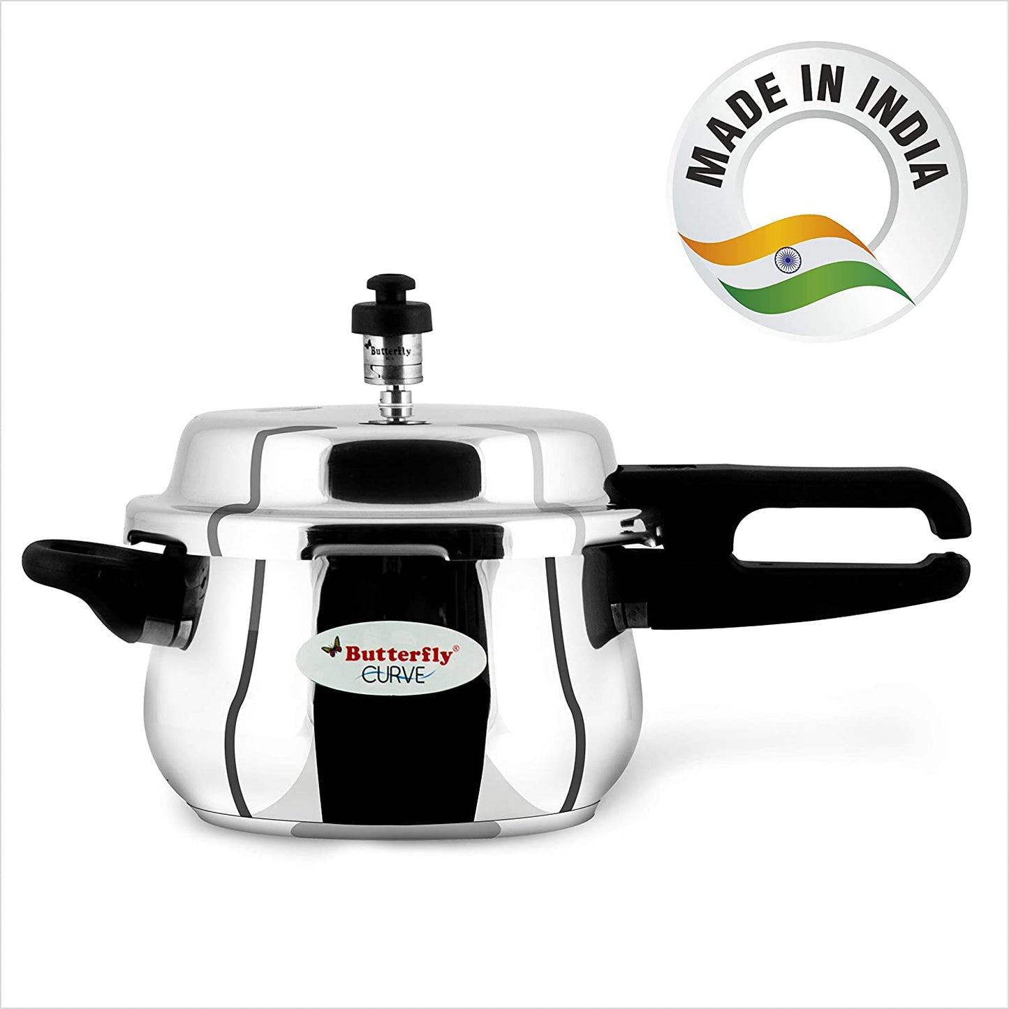 Butterfly Curve Stainless Steel Induction Base Outer Lid Pressure Cooker, 3 Litres