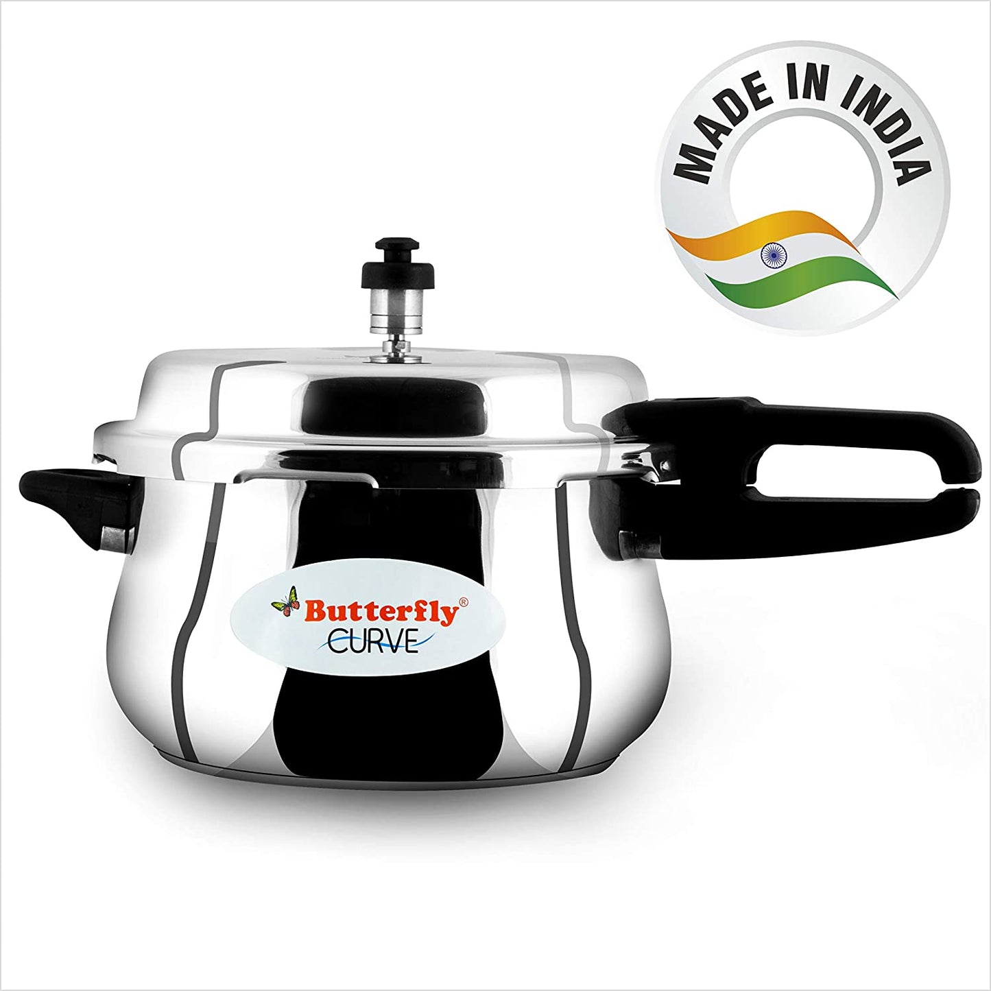 Butterfly Curve Stainless Steel Induction Base Outer Lid Pressure Cooker, 5.5 Litres