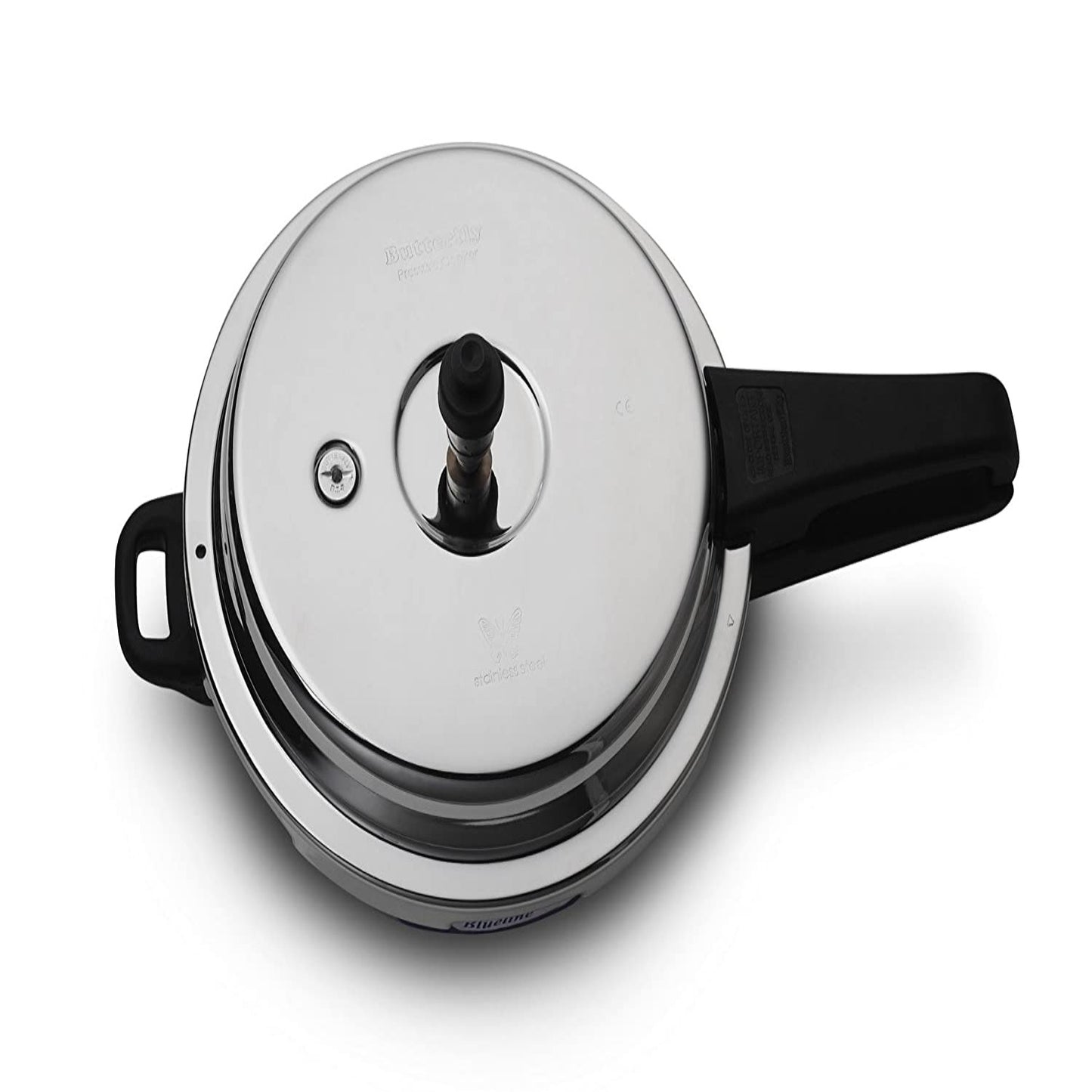 Butterfly Blueline Stainless Steel Induction Base Outer Lid Pressure Cooker Pan, 4.5 Litres