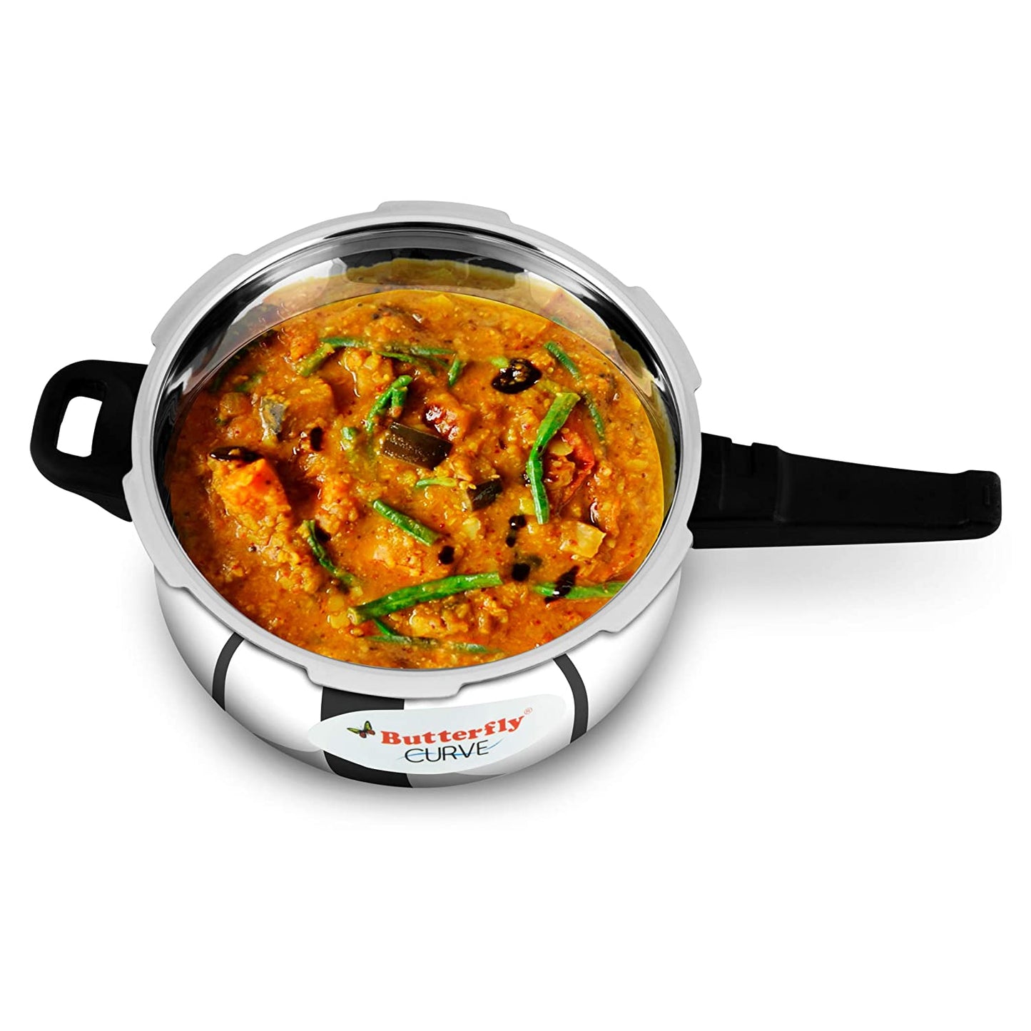 Butterfly Curve Stainless Steel Induction Base Outer Lid Pressure Cooker, 5.5 Litres