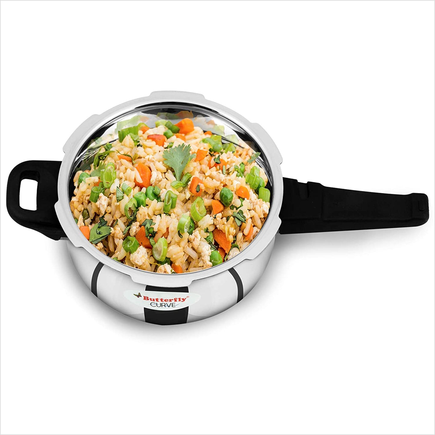 Butterfly Curve Stainless Steel Induction Base Outer Lid Pressure Cooker, 3 Litres