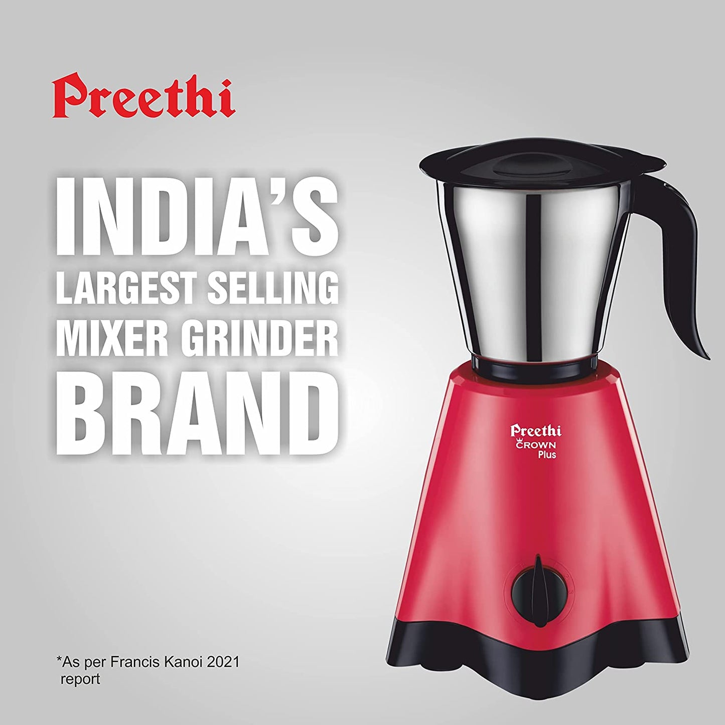 Preethi Crown Plus MG-258 Mixer Grinder, 600W, 4 Jars