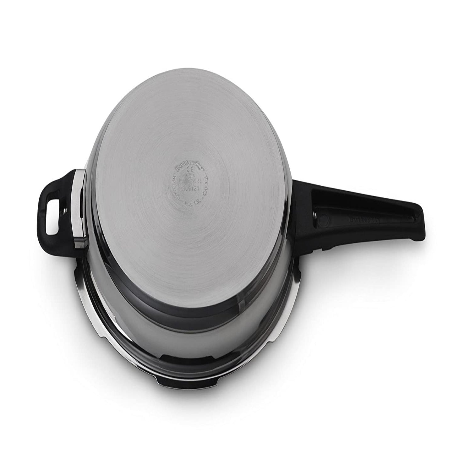 Butterfly Blueline Stainless Steel Induction Base Outer Lid Pressure Cooker Pan, 4.5 Litres