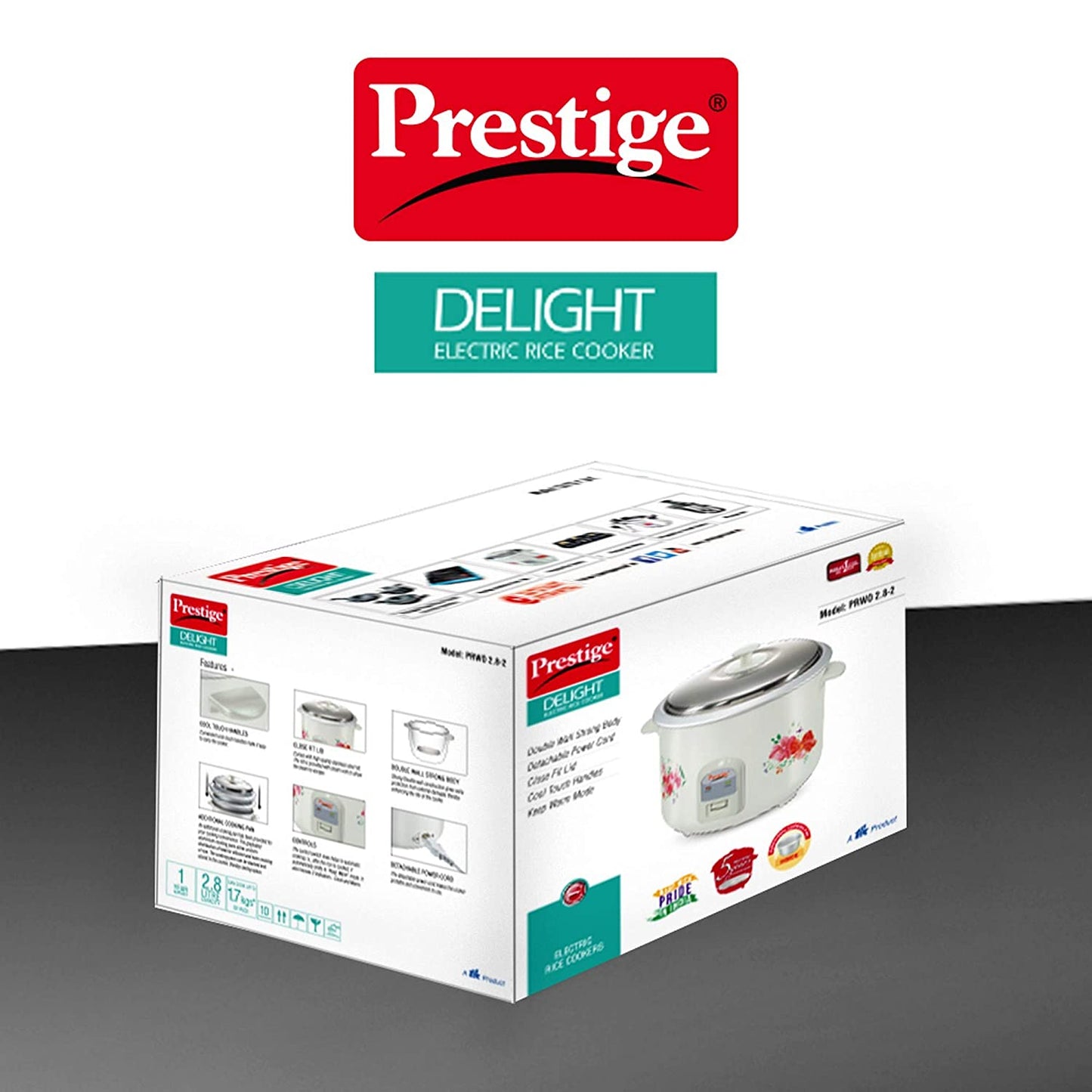 Prestige PRWO 2.8-2 Electric Rice Cooker, 2.8 Litres Double Pan