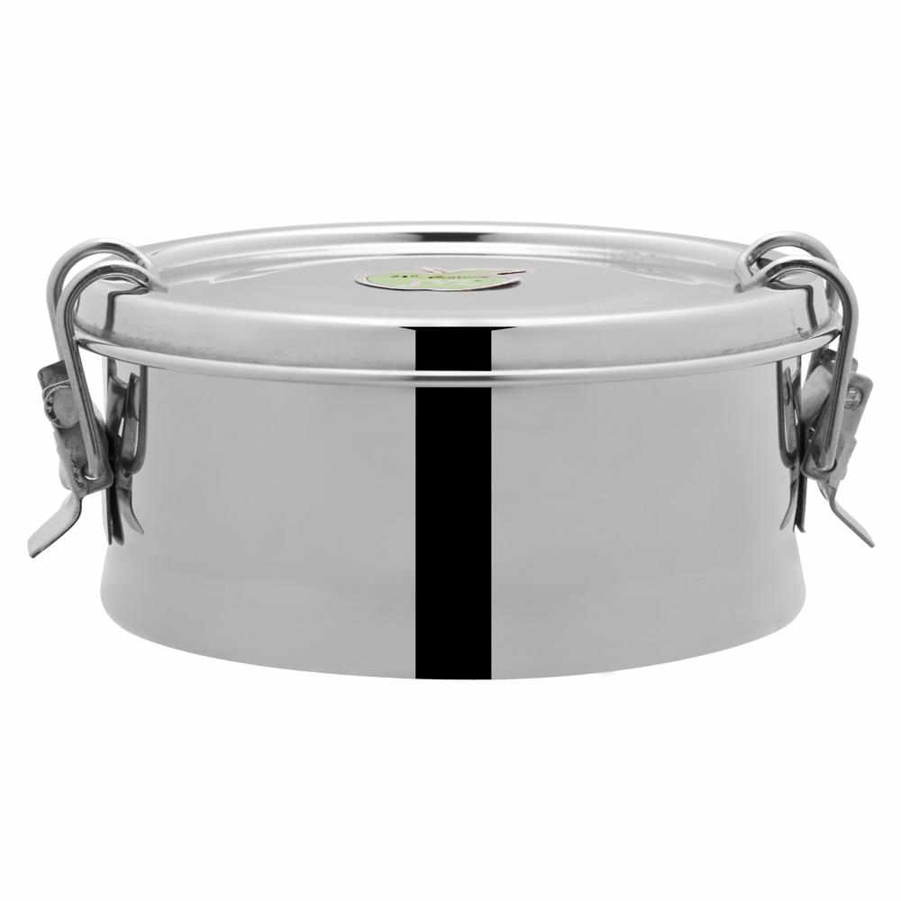 JVL Leakproof Round Stainless Steel Lunch Box with Silicone Gasket and Stainless Steel Inner Plate