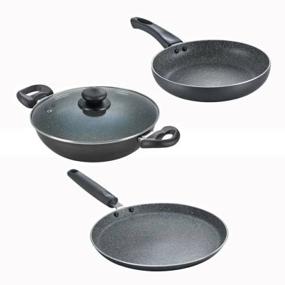 Prestige Omega Deluxe Granite Aluminium Induction Base Non-Stick Build Your Kitchen Set, 3 Units