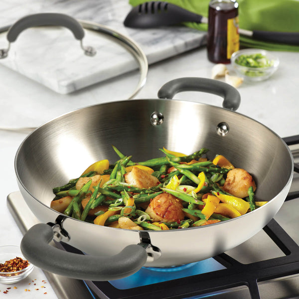 Meyer Trivantage Triply Stainless Steel Kadai with Glass Lid