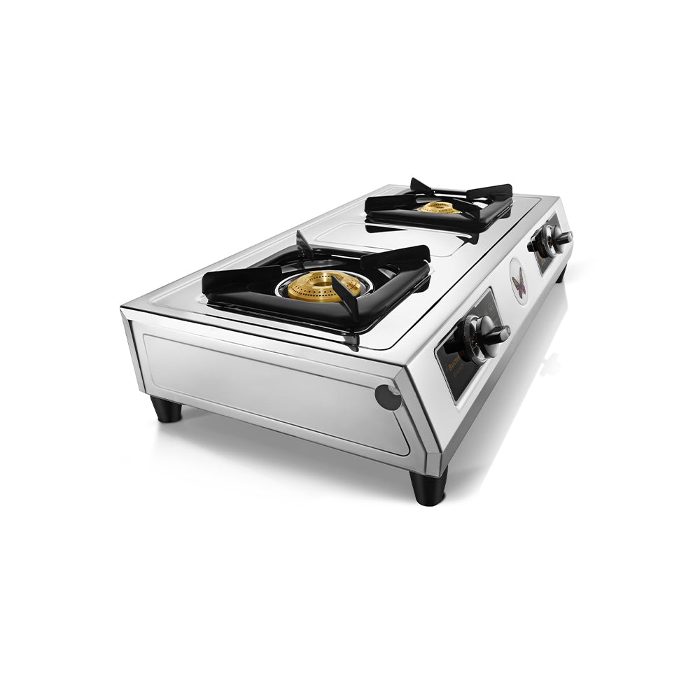 Butterfly Friendly Stainless Steel Gas Stove, 2 Burner