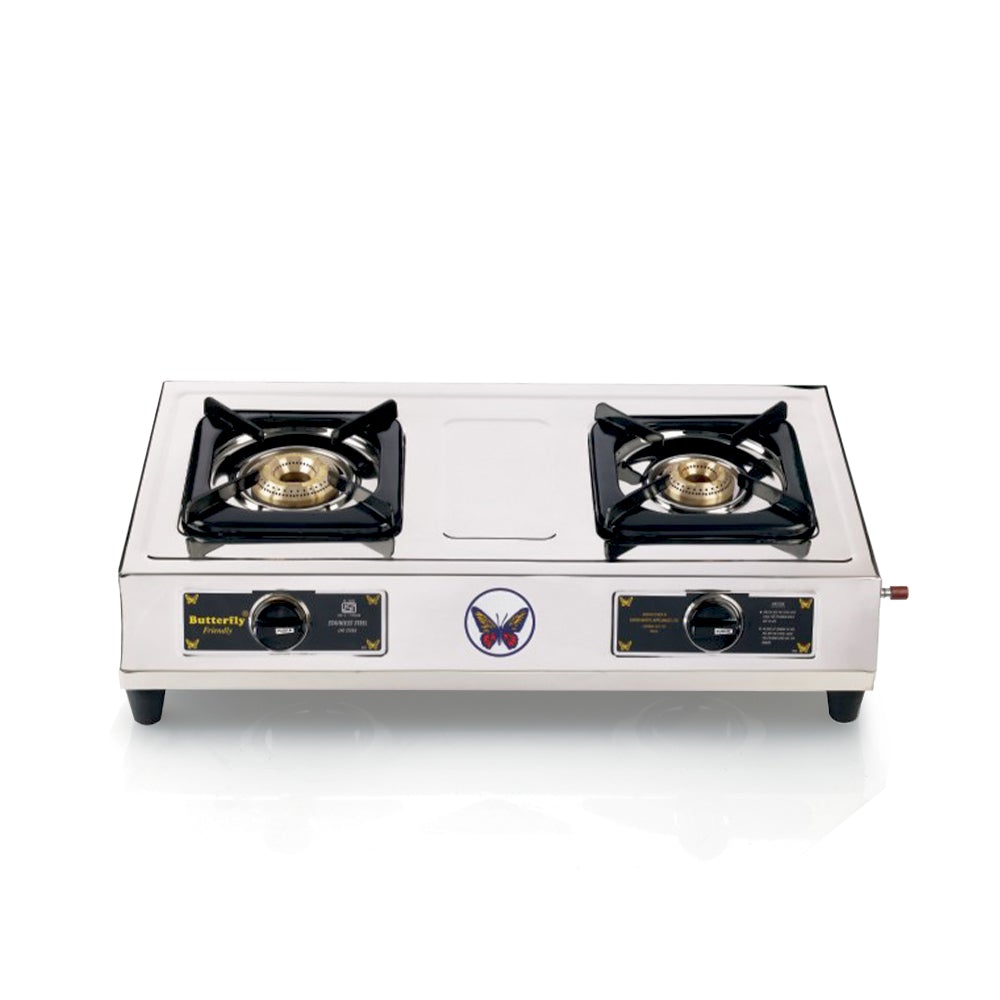 Butterfly Friendly Stainless Steel Gas Stove, 2 Burner