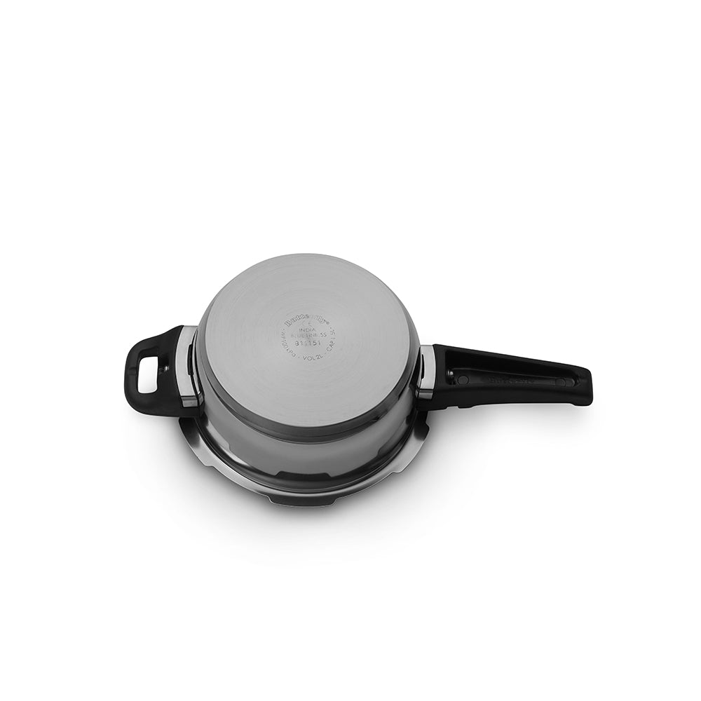 Butterfly Blueline Stainless Steel Induction Base Outer Lid Pressure Cooker, 2 Litres