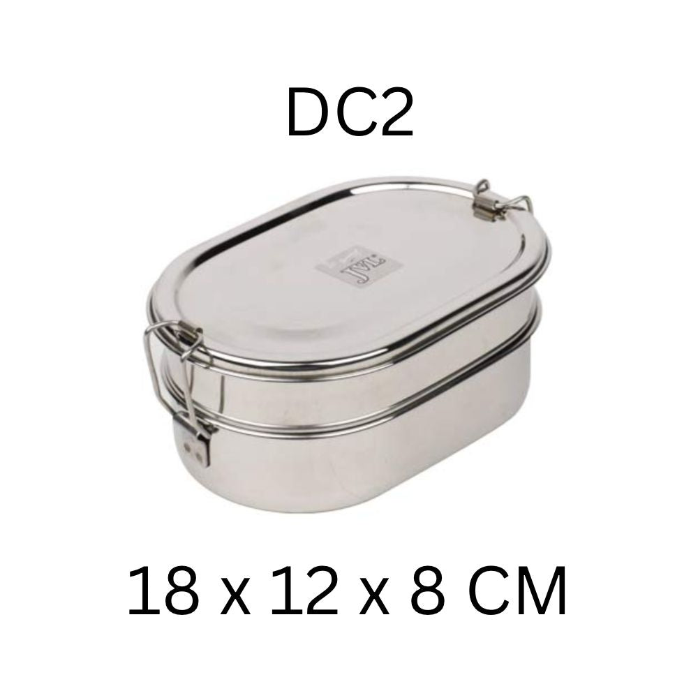 JVL Capsule Stainless Steel Lunch Box with Stainless Steel Inner Plate