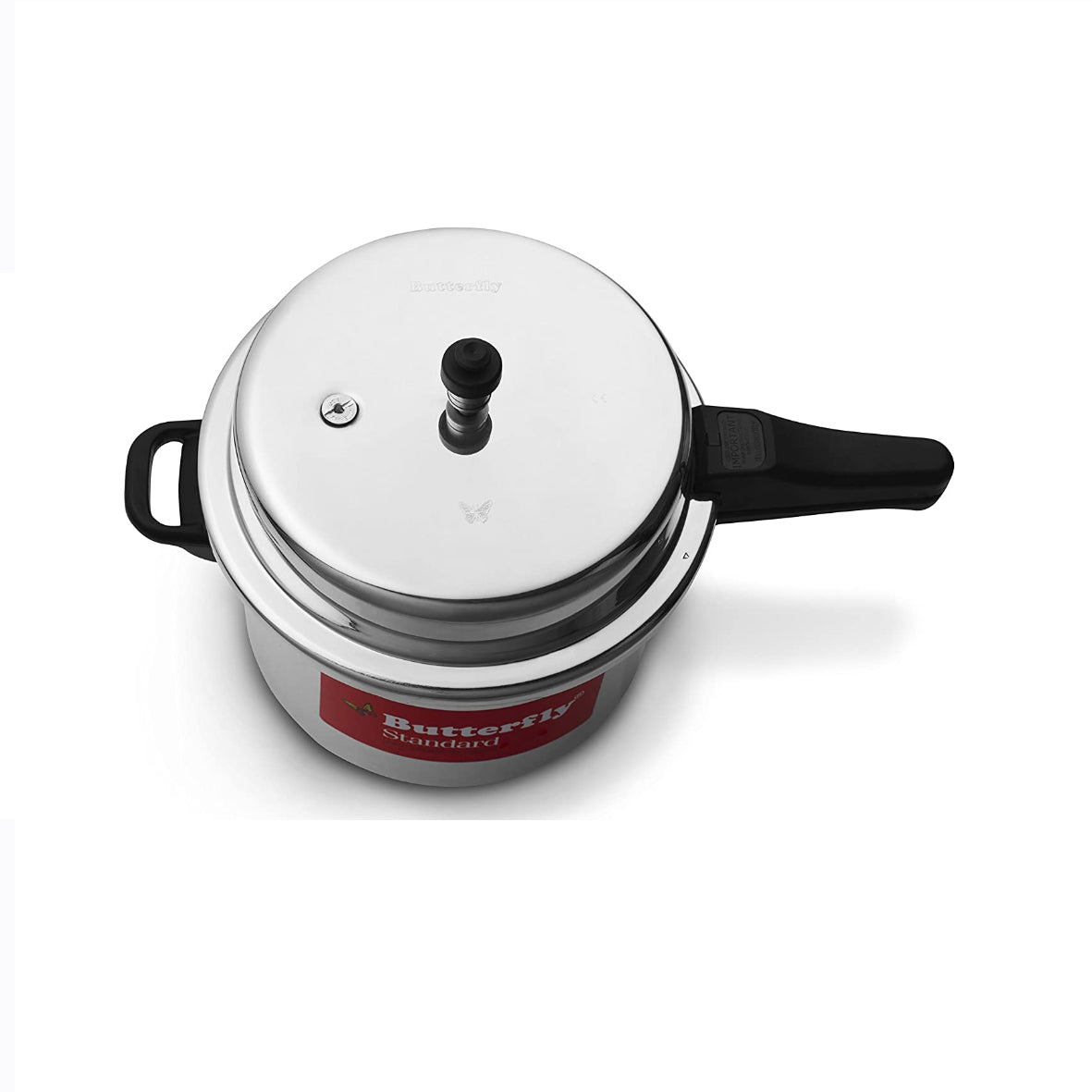 Butterfly Standard Aluminium Induction Base Outer Lid Pressure Cooker, 10 Litres