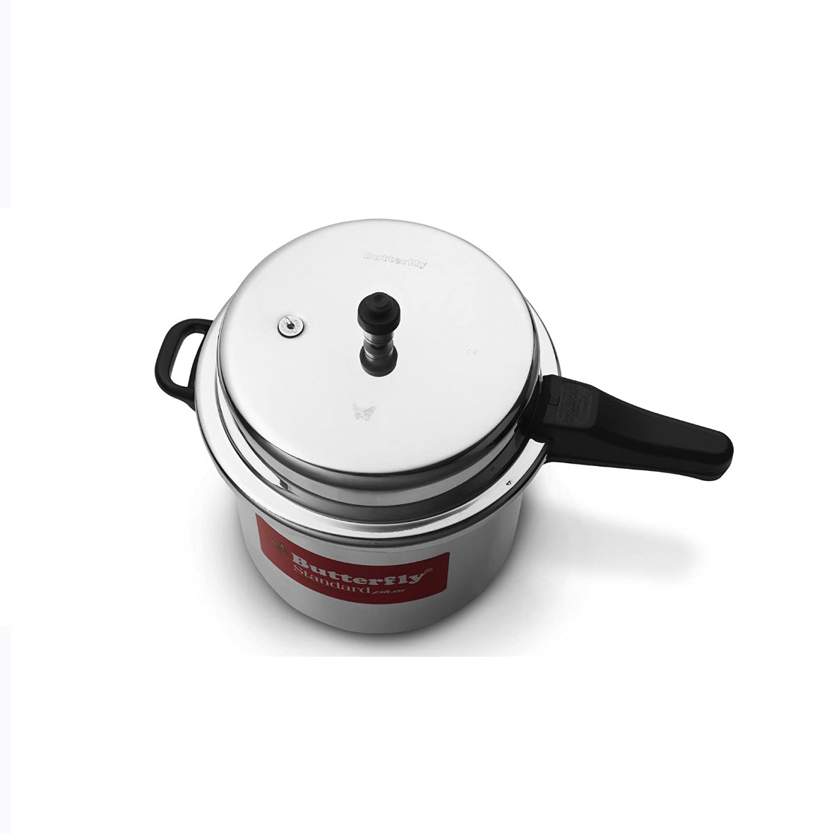 Butterfly Standard Plus Aluminium Induction Base Outer Lid Pressure Cooker, 12 Litres