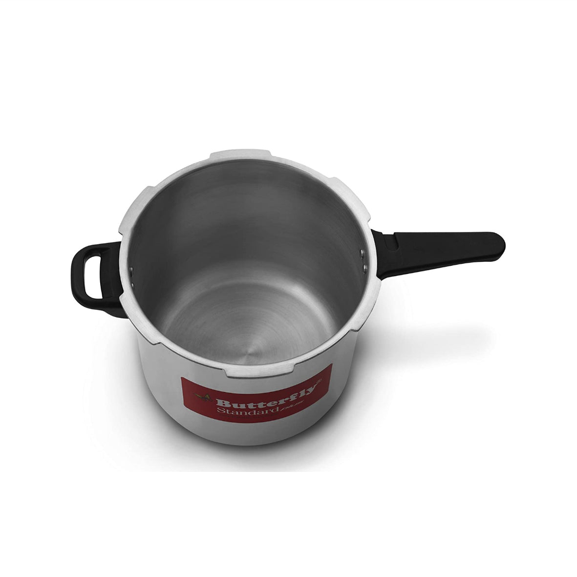 Butterfly Standard Plus Aluminium Induction Base Outer Lid Pressure Cooker, 12 Litres
