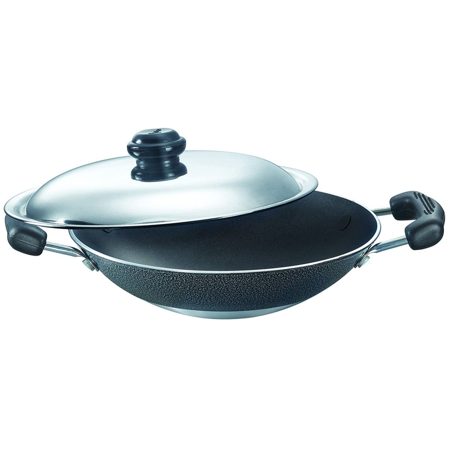 Prestige Omega Select Plus Aluminium Non-Induction Base Non-Stick Deep Appachatty with Lid, 200MM