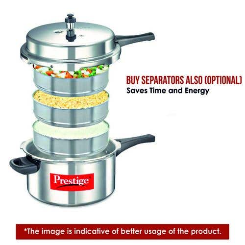 Prestige Money Saver Aluminium Non-Induction Base Outer Lid Pressure Cooker, 20 Litres
