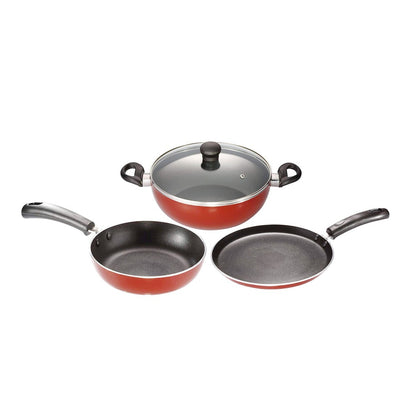 Butterfly Kroma Deluxe Aluminium Induction Base Non-Stick Kitchen Combo Pack, 3 Pieces