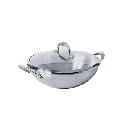 Meyer Select Stainless Steel Kadai with Glass Lid