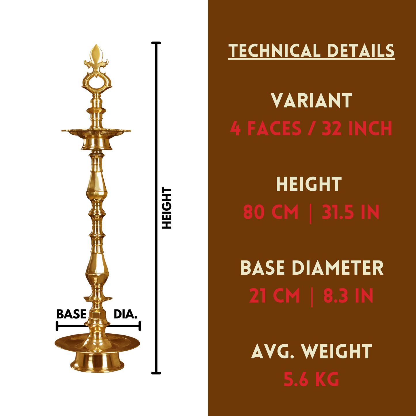 Ponndeep Porthamarai Vilakku Pure Brass Diya Oil Lamp