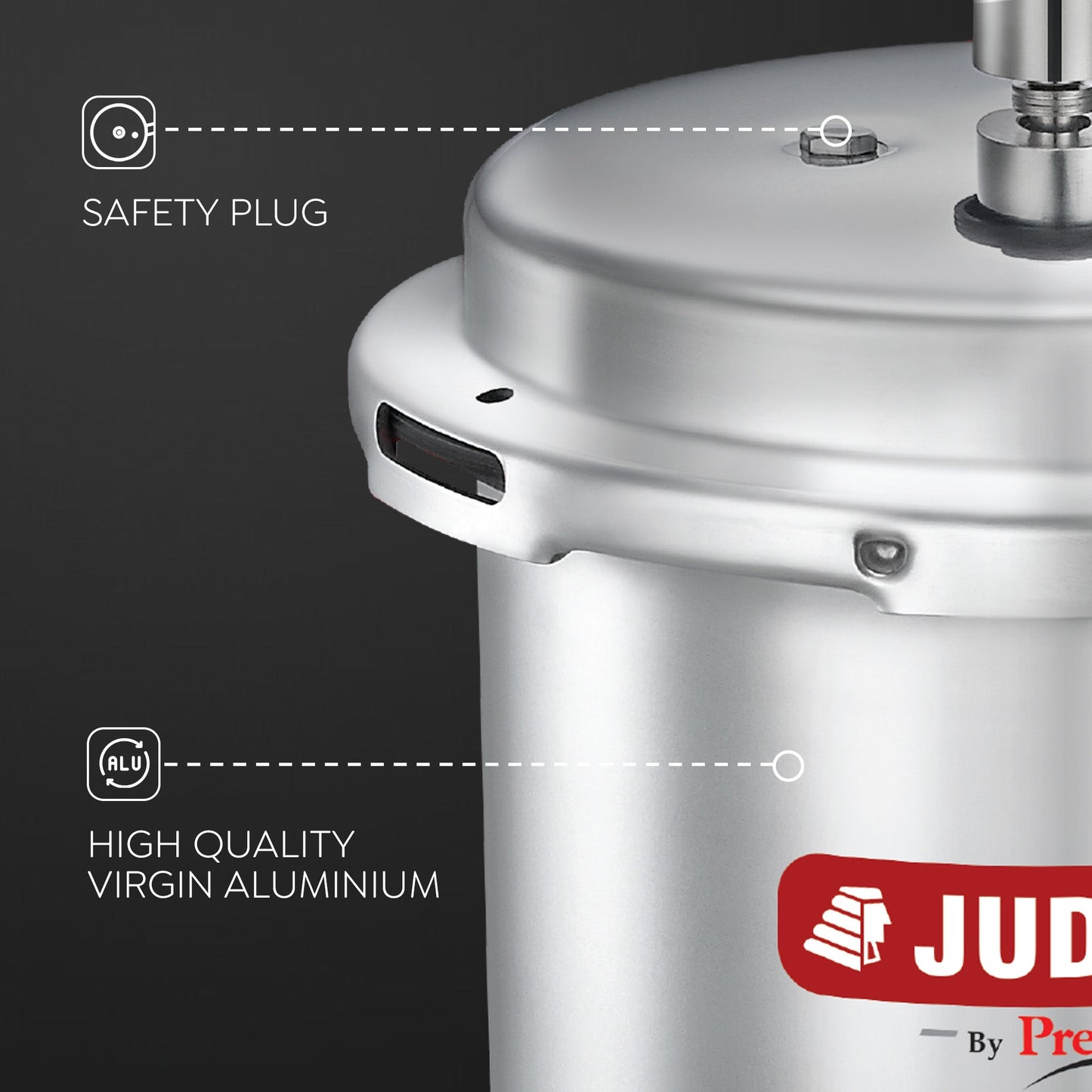 Judge by Prestige Deluxe Induction Base Aluminum Outer Lid Pressure Cooker, 3 Litres