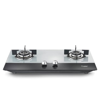 Prestige Desire Hobtop PHTD 02 AI Toughened Glass Top Hob Gas Stove with One-Touch Advanced Auto-Ignition, 2 Burner