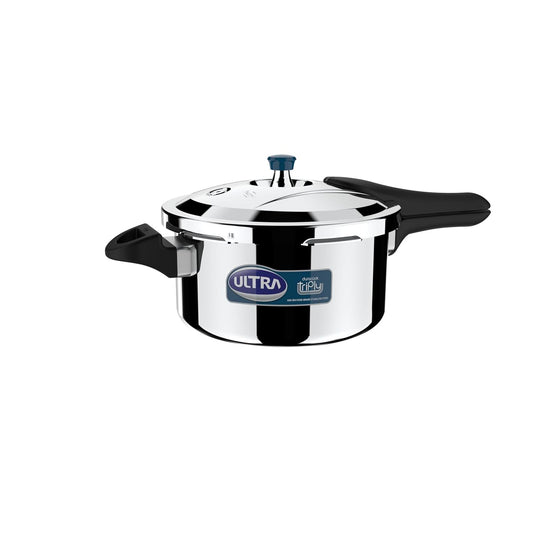 Ultra Duracook Triply Stainless Steel Induction Base Outer Lid Pressure Cooker Pan, 4.5 Litres