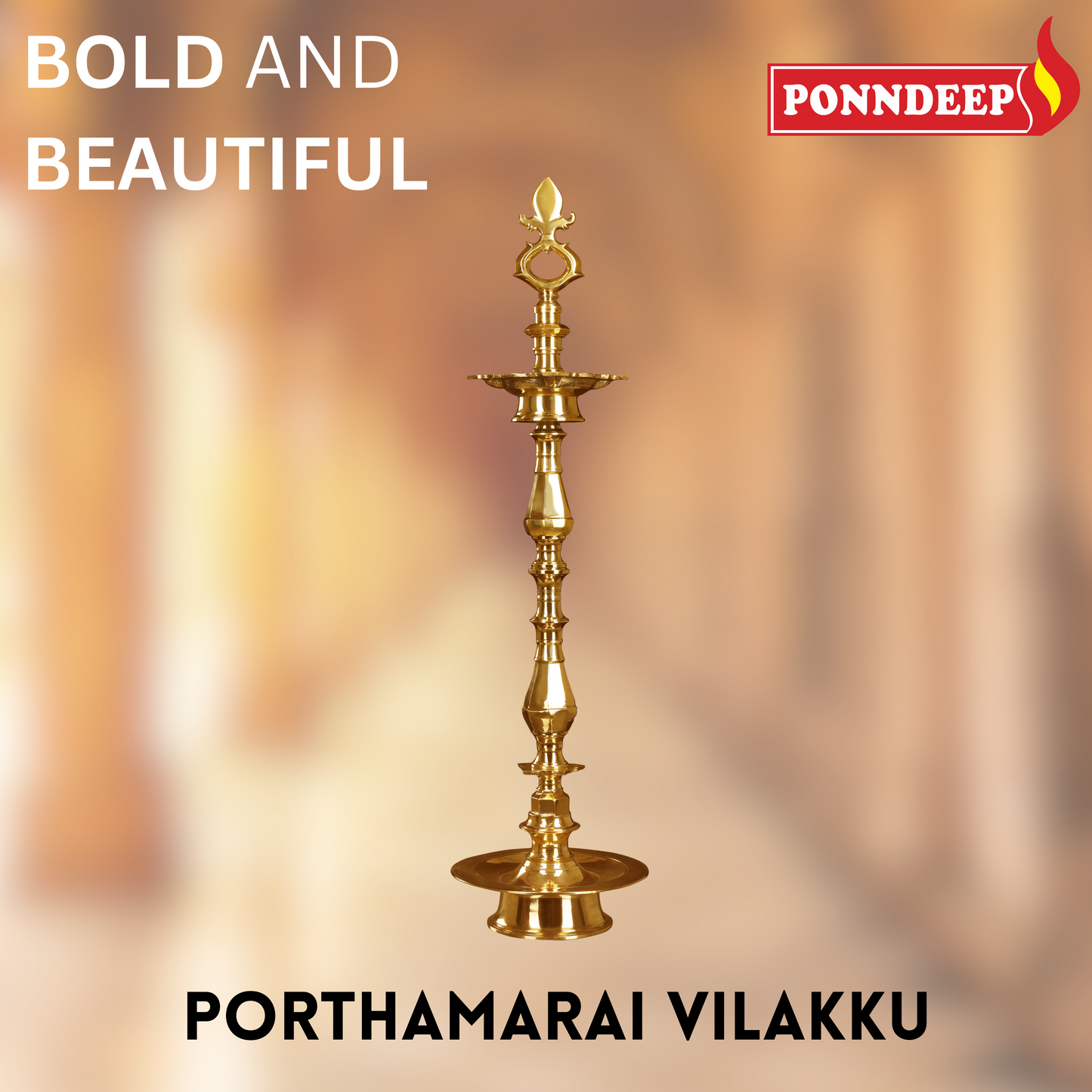 Ponndeep Porthamarai Vilakku Pure Brass Diya Oil Lamp