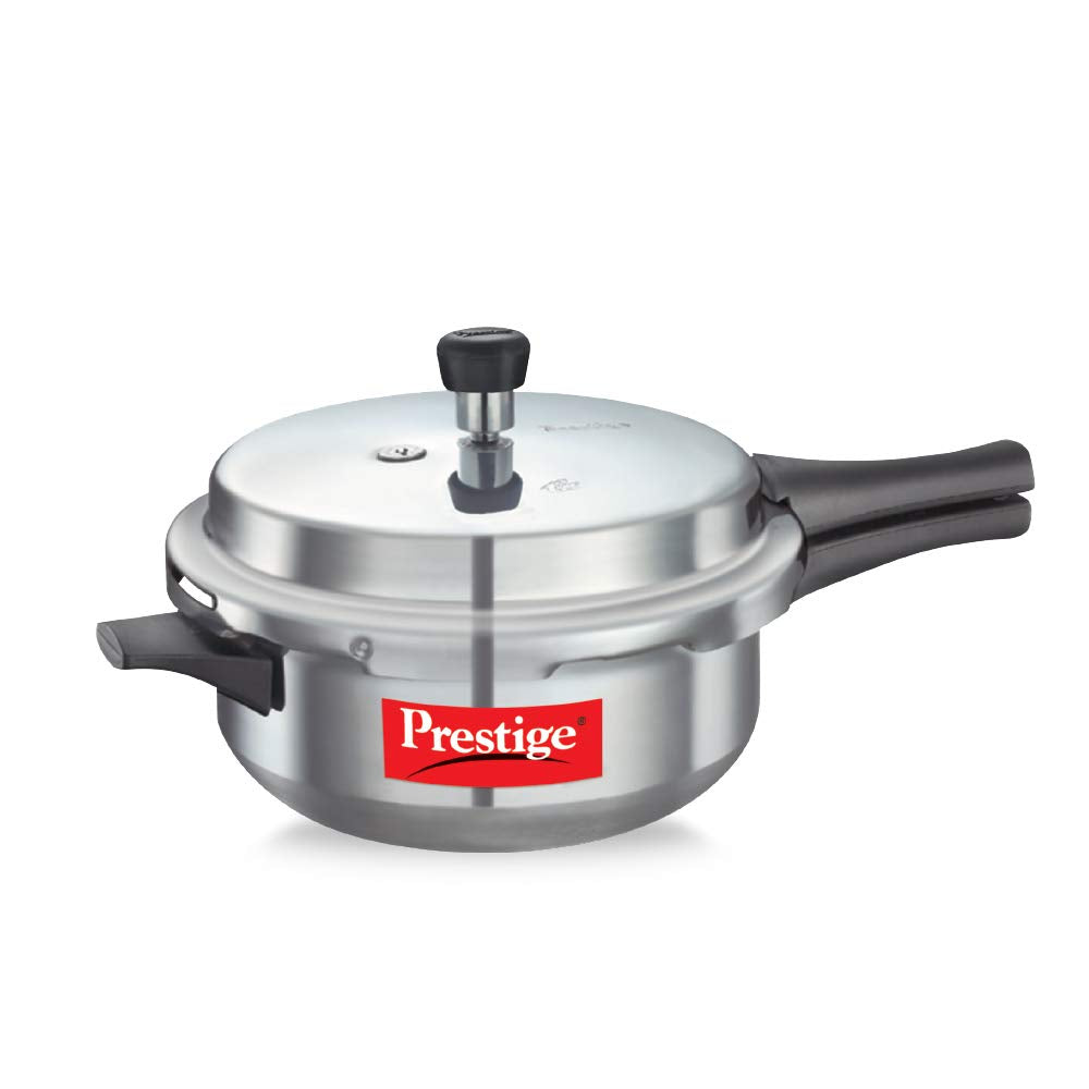 Prestige Popular Aluminium Non-Induction Base Outer Lid Senior Deep Pressure Cooker Pan, 6 Litres