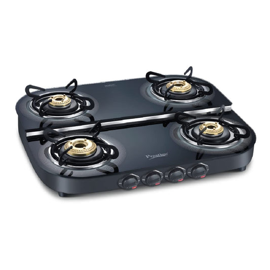 Prestige Royale Duplex DGT 04 Schott Glass Top Gas Stove, 4 Burner