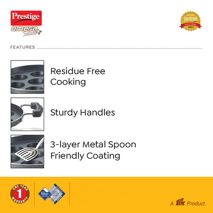 Prestige Omega Select Plus Aluminium Non-Induction Base Non-Stick Paniyarakkal