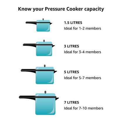 Prestige Popular Aluminium Non-Induction Base Outer Lid Senior Deep Pressure Cooker Pan, 6 Litres
