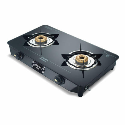 Preethi Alya GTS-411 Toughened Glass Top Gas Stove, 2 Burner