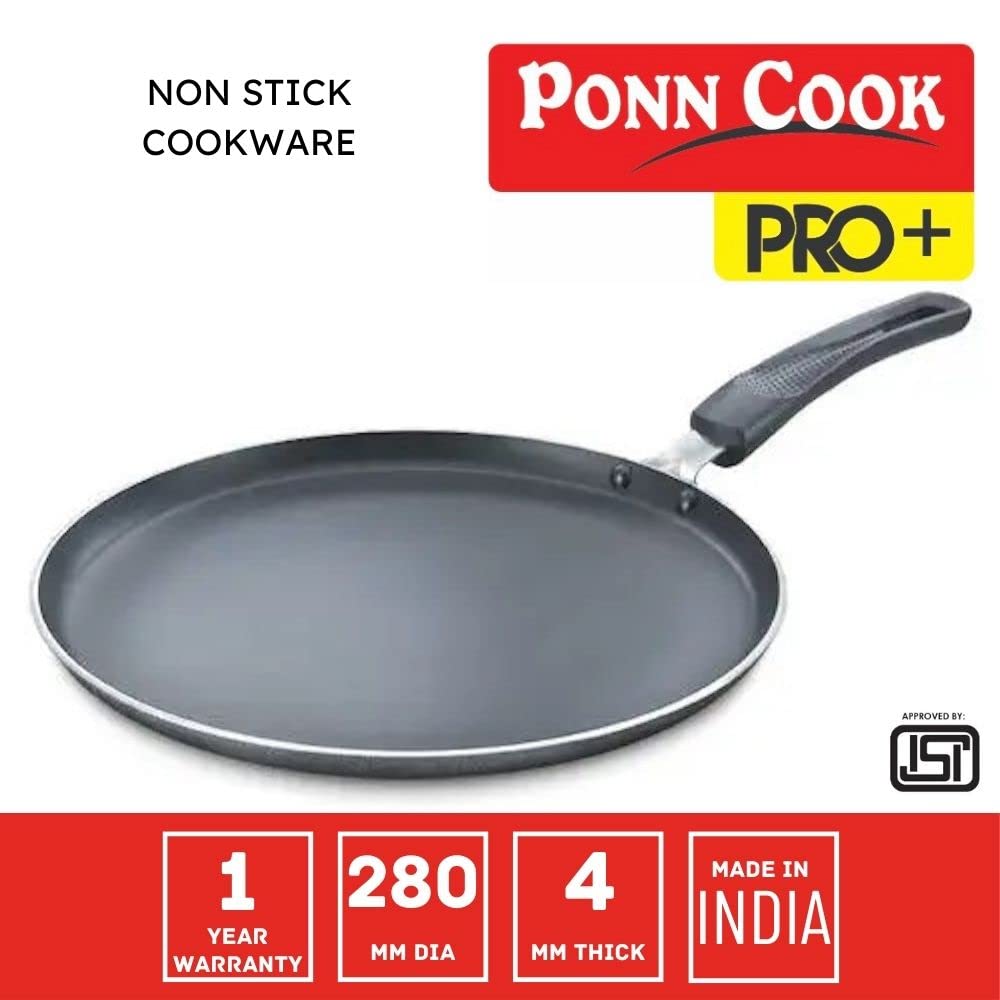Ponn Cook Pro Plus Induction Base Aluminium Non Stick Omni Tawa, 280MM