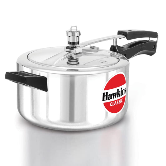 Hawkins Classic Aluminium Non-Induction Base Inner Lid Pressure Cooker, 4 Litres