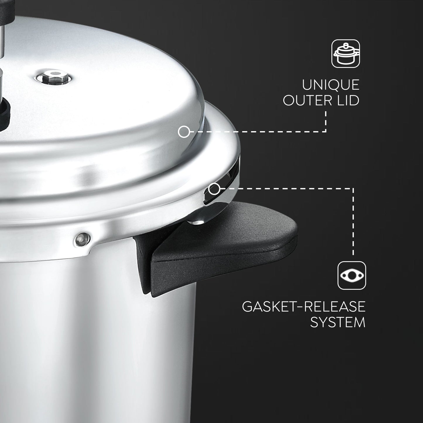 Judge by Prestige Basics Non-Induction Base Aluminum Outer Lid Pressure Cooker, 5 Litres