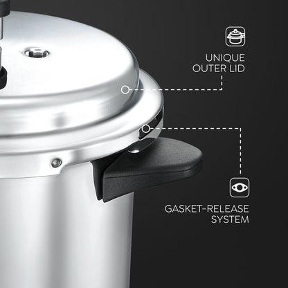 Judge by Prestige Basics Non-Induction Base Aluminum Outer Lid Pressure Cooker, 5 Litres