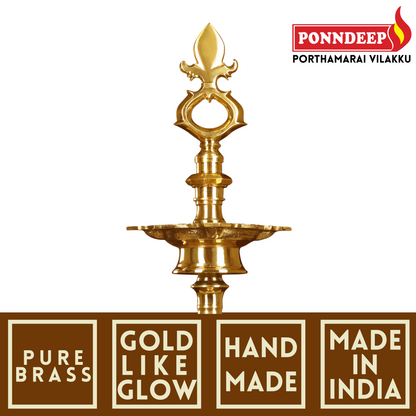 Ponndeep Porthamarai Vilakku Pure Brass Diya Oil Lamp